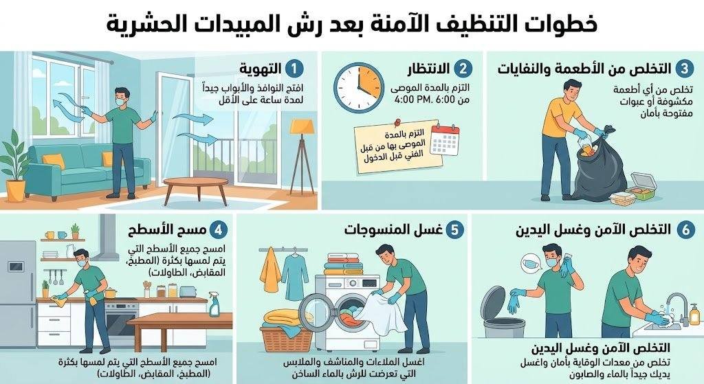التنظيف بعد الرش الحشرات